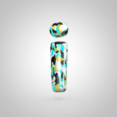 Renkli mektup ben küçük beyaz arka plan üzerinde izole kamuflaj.