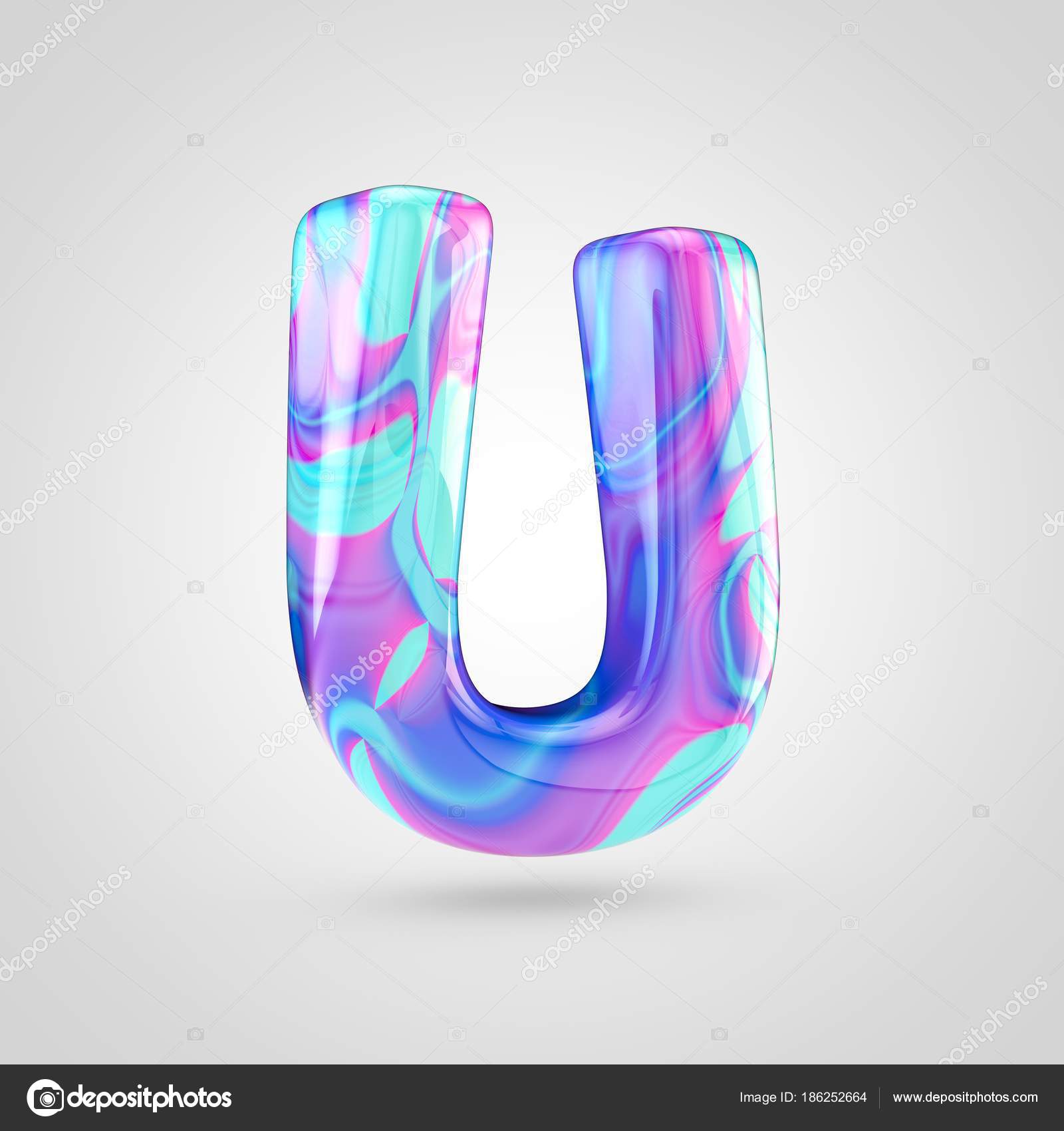 Glossy Holographic Letter U Stock Photo C Whitebarbie