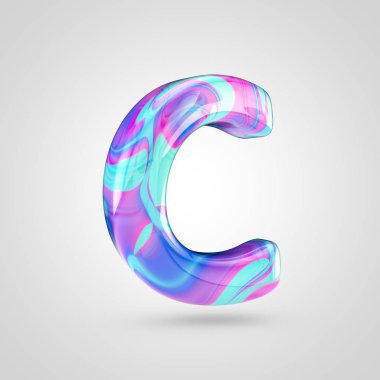 Parlak holografik harf C