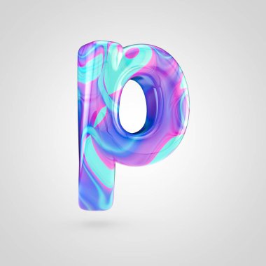 Parlak holografik harf P