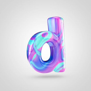 Parlak holografik harf D 