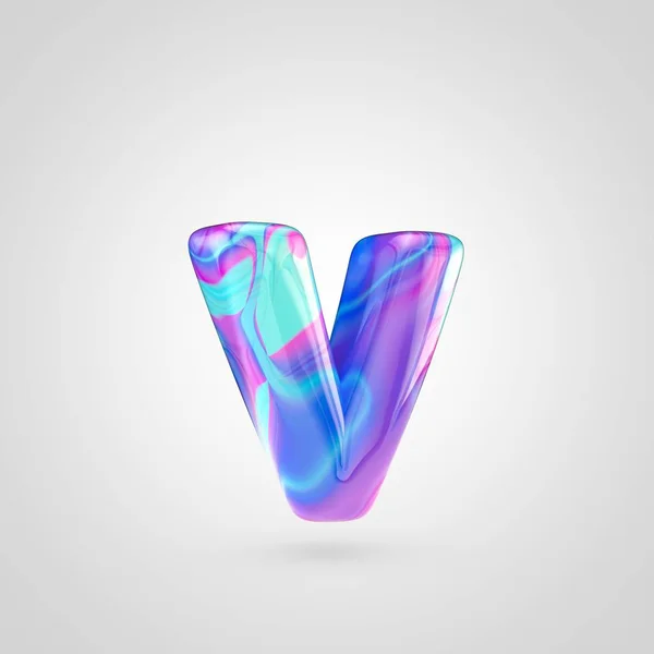 Błyszczącą holograficzną literę V — Zdjęcie stockowe