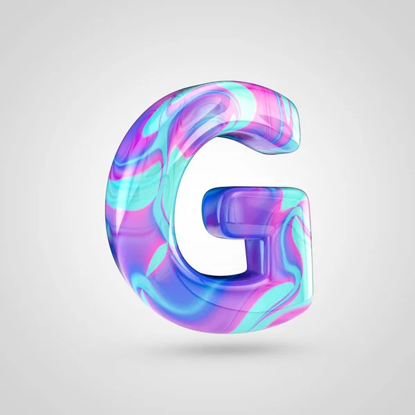 Glossy holographic letter G — Stock Photo, Image
