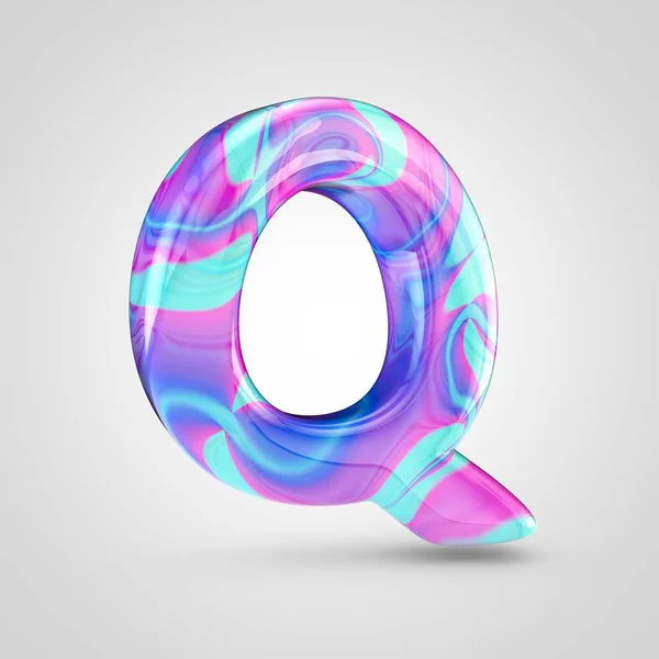 Glossy holographic letter Q — Stock Photo, Image