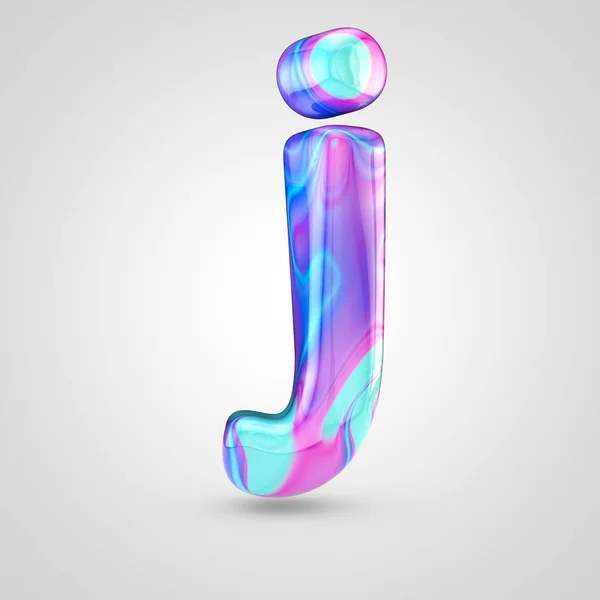 Glossy holographic letter J — Stock Photo, Image