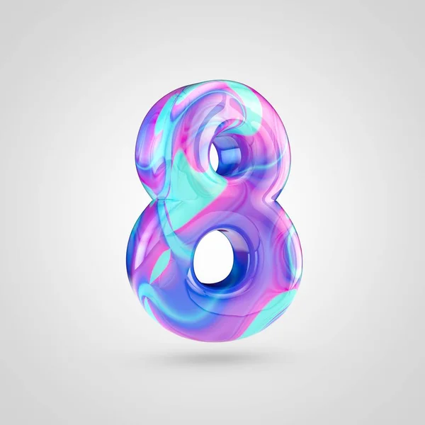 Glossy holographic number 8 — Stock Photo, Image