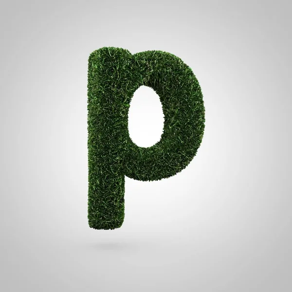 Grass letter P lowercase — Stock Photo, Image