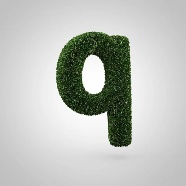 Grass letter Q lowercase — Stock Photo, Image