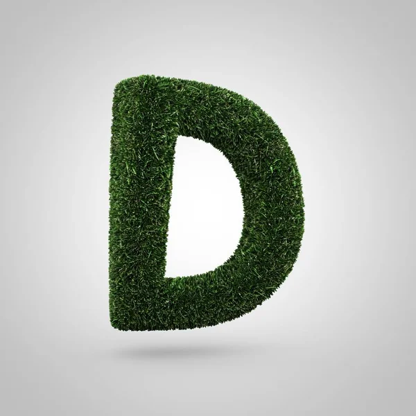 Grass letter D uppercase — Stock Photo, Image