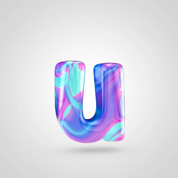 Fényes holografikus betű U — Stock Fotó