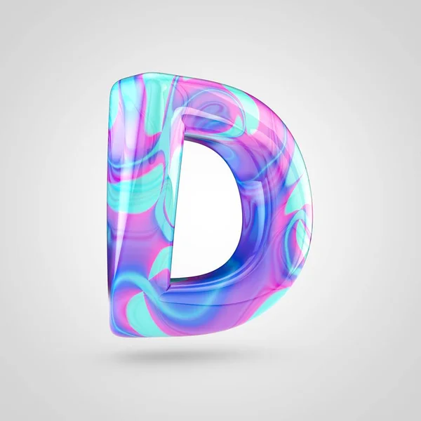 Fényes holografikus D betű — Stock Fotó