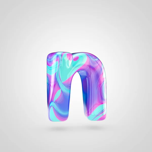 Glossy holographic letter N — Stock Photo, Image