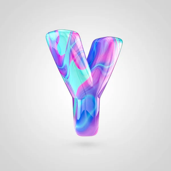 Fényes holografikus betű Y — Stock Fotó