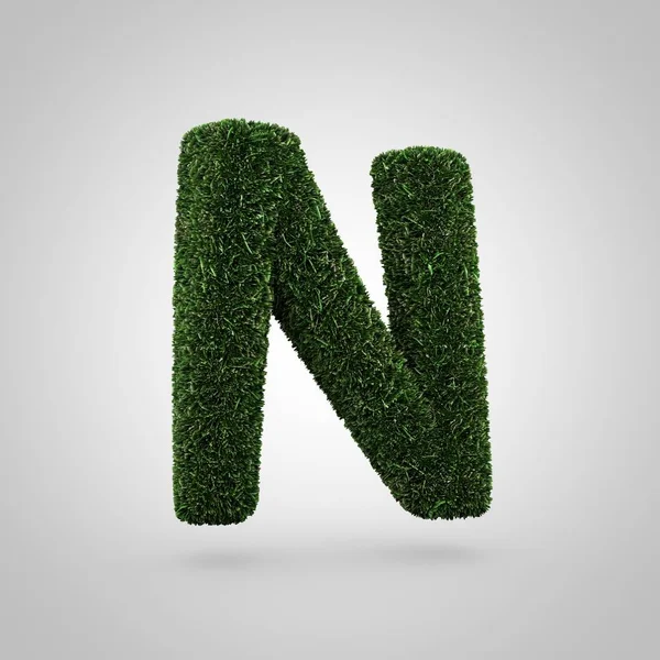 Grass letter N uppercase — Stock Photo, Image