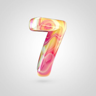 Parlak holografik sayı 7 