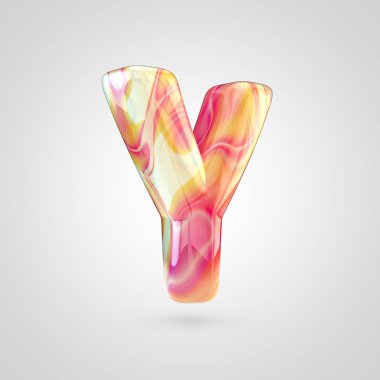 Parlak holografik harf Y