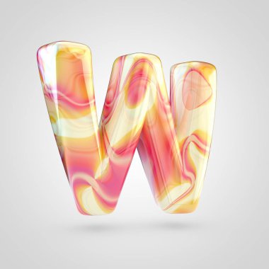 Parlak holografik harf W 
