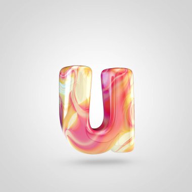 Parlak holografik harf U 