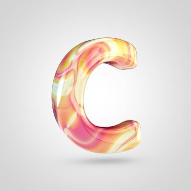 Parlak holografik harf C