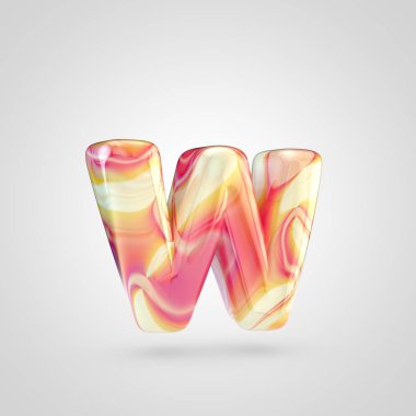 Parlak holografik harf W 