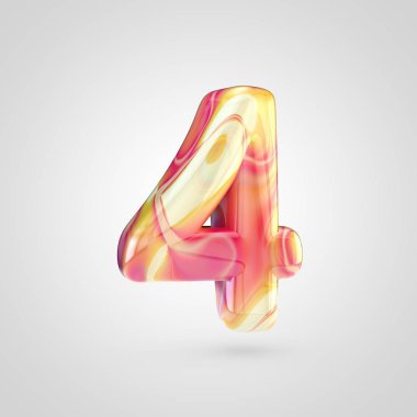 Parlak holografik sayı 4 