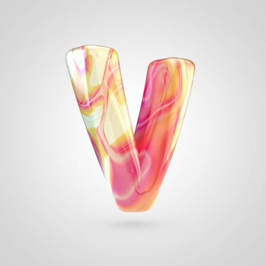 Parlak holografik harf V 