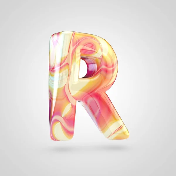 Glossy holographic letter R — Stock Photo, Image