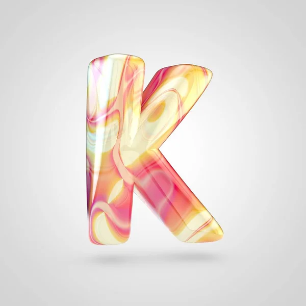 Glossy holographic letter K — Stock Photo, Image