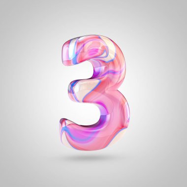 Parlak holografik pembe sayı 3