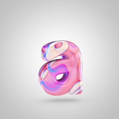 Parlak holografik pembe harf A