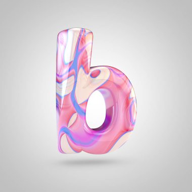 Parlak holografik pembe harf B