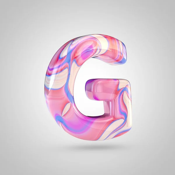 Glossy holographic pink letter G — Stock Photo, Image