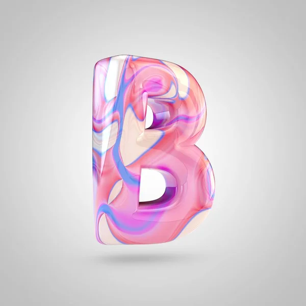 Błyszczący holograficzne różowy litera B — Zdjęcie stockowe
