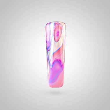 Parlak holografik pembe harf ı 