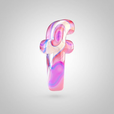 Parlak holografik pembe harf F