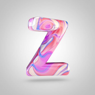 Parlak holografik pembe harf Z 