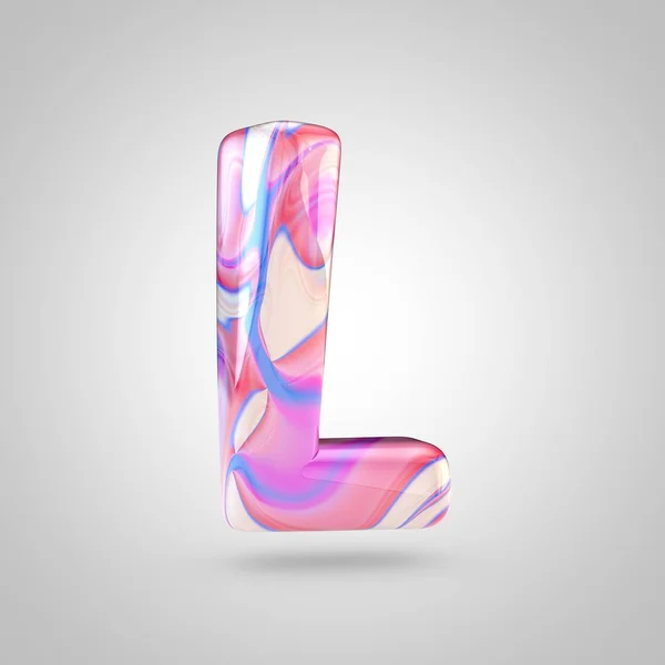 Glossy holographic pink letter L — Stock Photo, Image