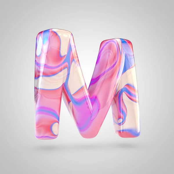 Lesklé holografické růžové písmeno M — Stock fotografie