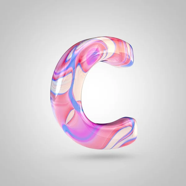 Błyszczący holograficzne różowy litera C — Zdjęcie stockowe