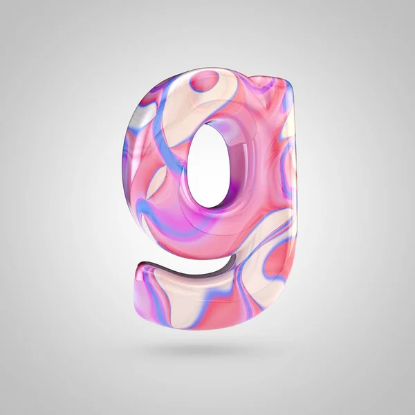 Glossy holographic pink letter G — Stock Photo, Image