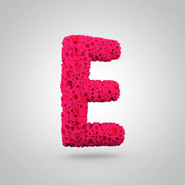 Sponge Letter Uppercase Rendering Pink Sponge Font Isolated White Background — Stock Photo, Image