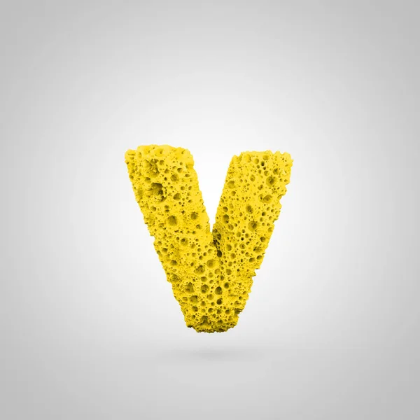 Esponja Letra Minúscula Representación Fuente Esponja Amarilla Aislada Sobre Fondo —  Fotos de Stock