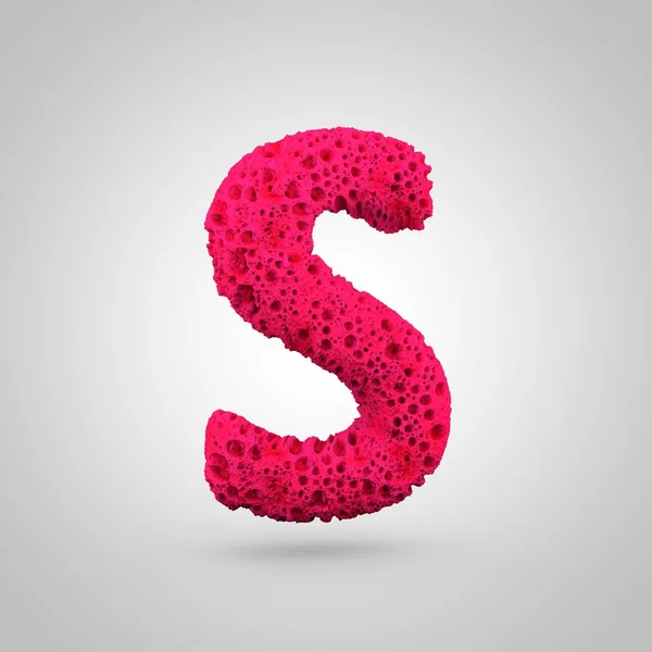 Буква Рендеринг Розовой Губки Шрифт Изолирован Белом Фоне — стоковое фото