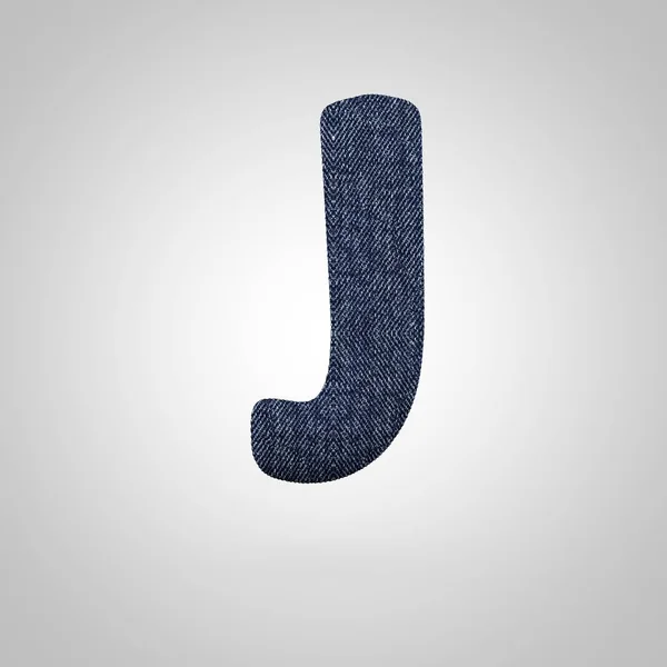 Jeans letra J maiúscula com textura azul denim isolado no fundo branco . — Fotografia de Stock