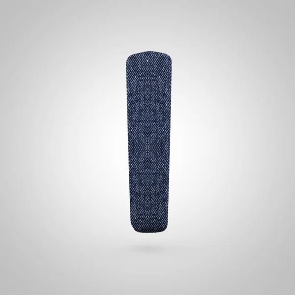 Jeans letra L minúscula com textura azul denim isolado no fundo branco . — Fotografia de Stock