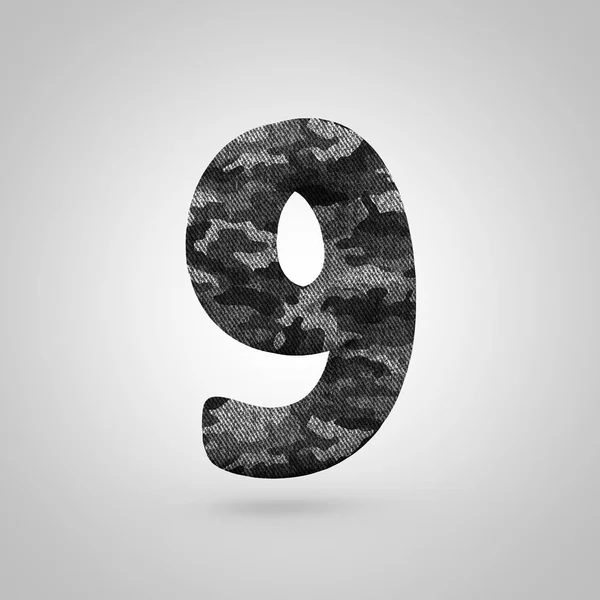 Camouflage Number Render Font Camouflage Texture Isolated White Background — Stock Photo, Image