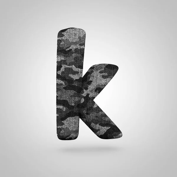 Camouflage Letter Lowercase Render Font Camouflage Texture Isolated White Background — Stock Photo, Image