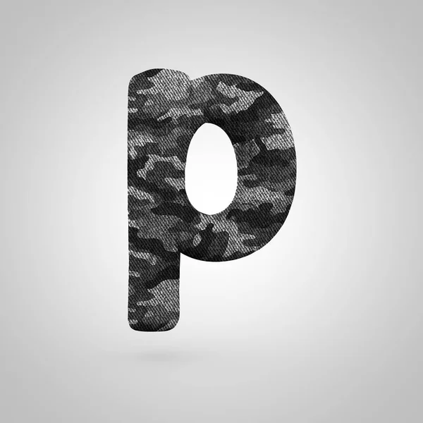 Kleine Letter Camoufleren Render Lettertype Met Camouflage Patroon Geïsoleerd Witte — Stockfoto
