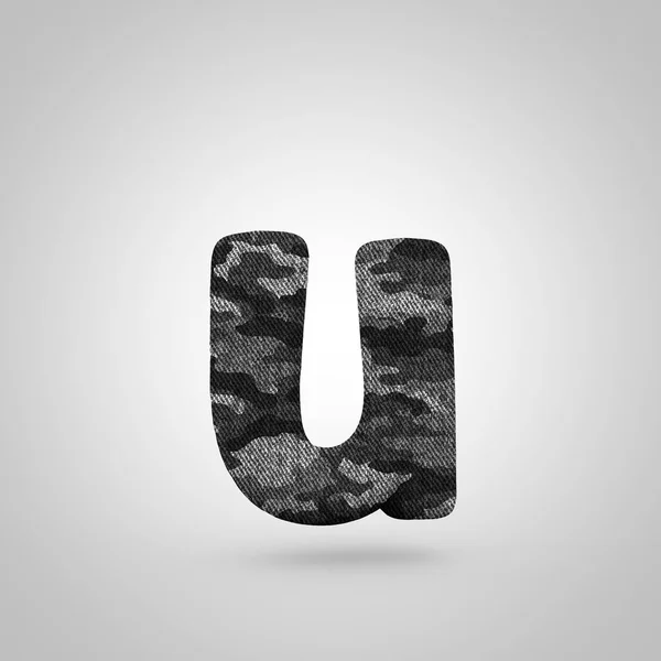 Kleine Letter Camoufleren Render Lettertype Met Camouflage Patroon Geïsoleerd Witte — Stockfoto