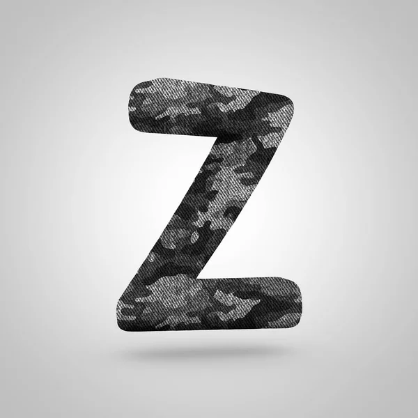 Camouflage Letter Hoofdletters Render Lettertype Met Camouflage Patroon Geïsoleerd Witte — Stockfoto